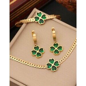 Stainless Steel Jewelry  3pcs Including Necklace, Bracelet And Earrings